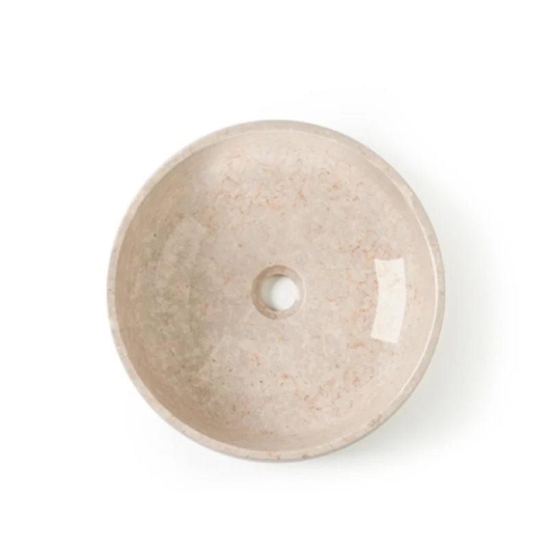 Flores white Natural Stone Basin - 40 x 40 x 15 - Ivory