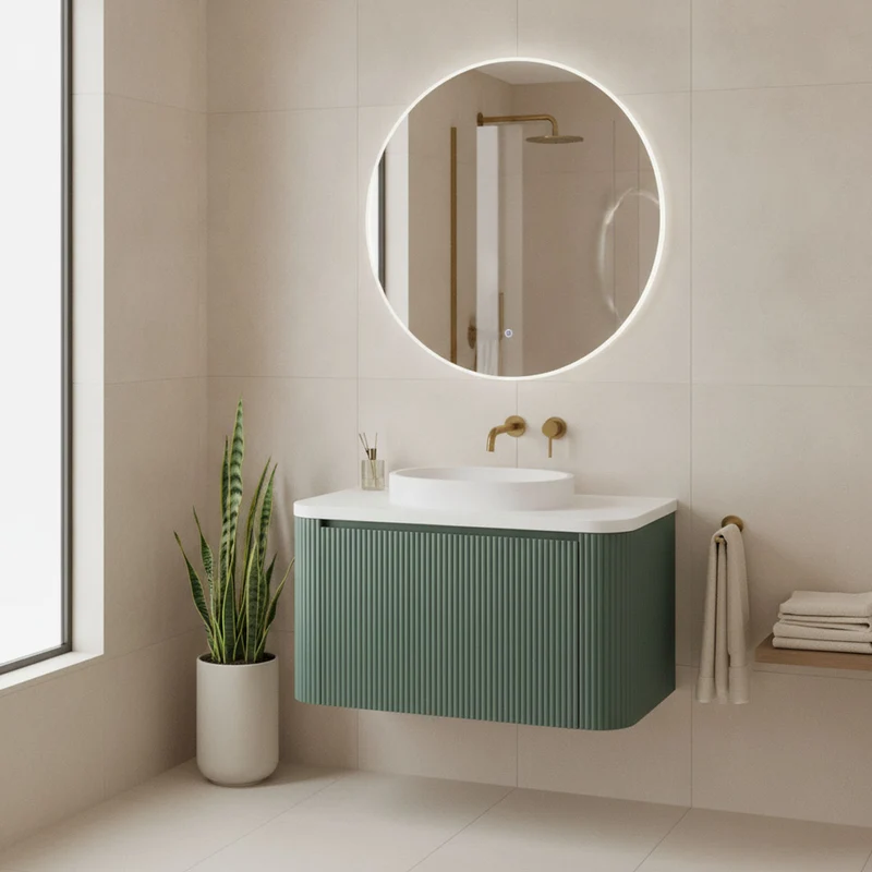Flauto 900mm Reed Green Vanity Unit with Basin
