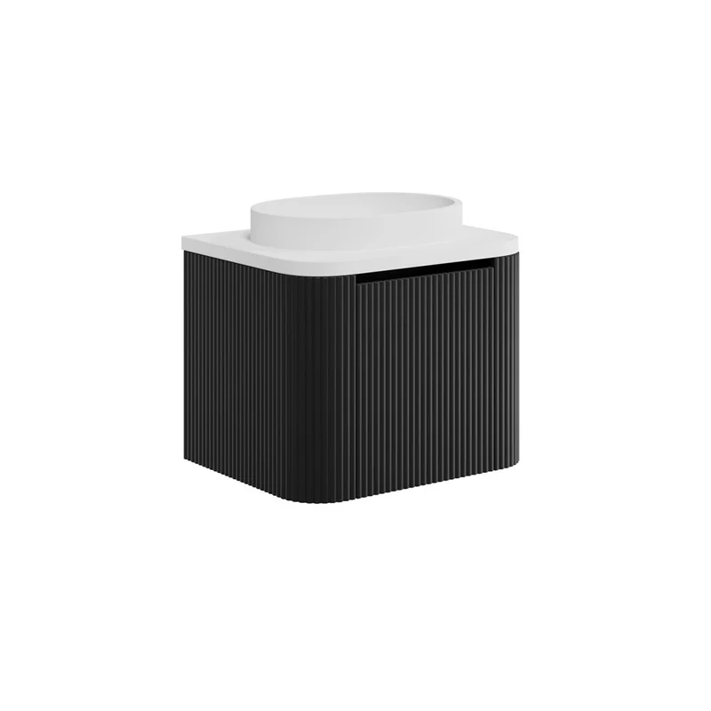 Flauto 600mm Matt Black Vanity Unit with Basin