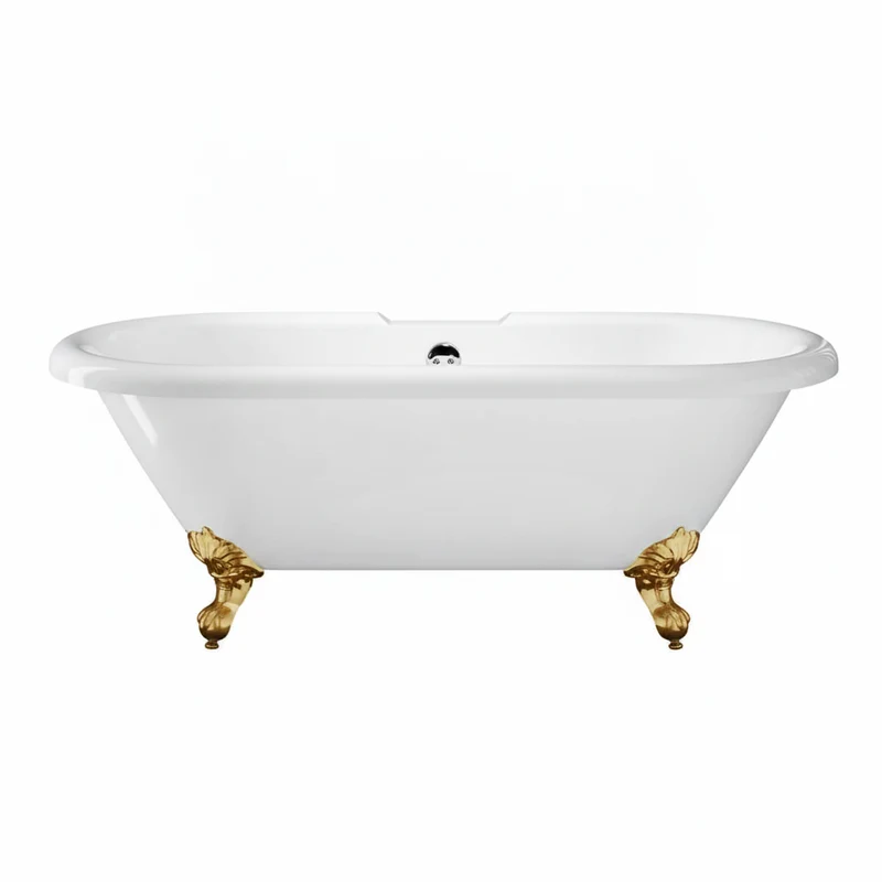 Traditional English Balmoral 1700mm Double Ended Roll Top Bath (inc. Brushed Brass Feet)