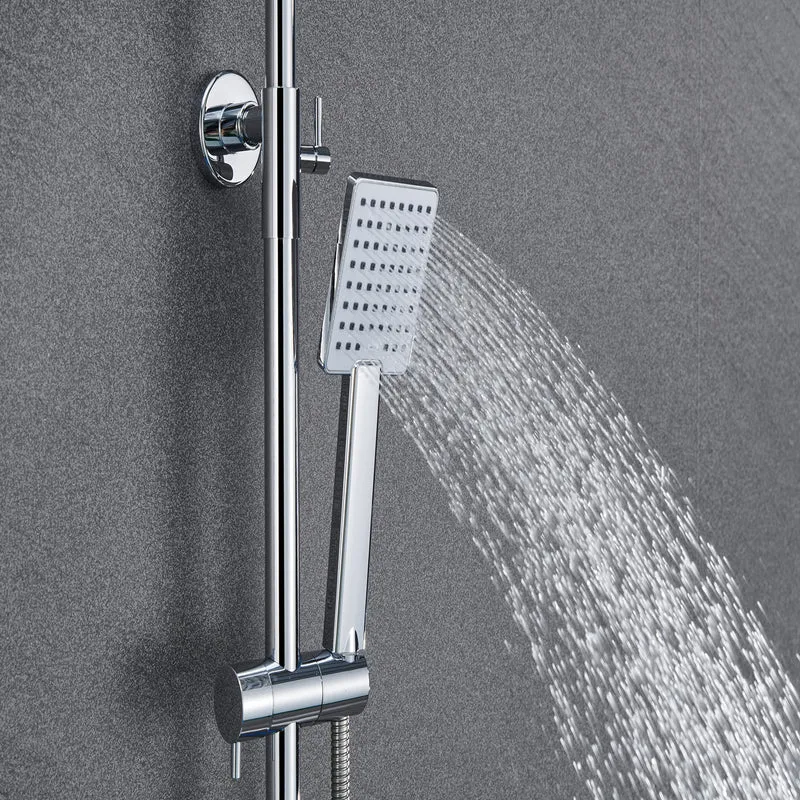 AICA Colonne de Douche Thermostatique Ensemble de Double Tête Exposé Valve 200mm Argent Carré
