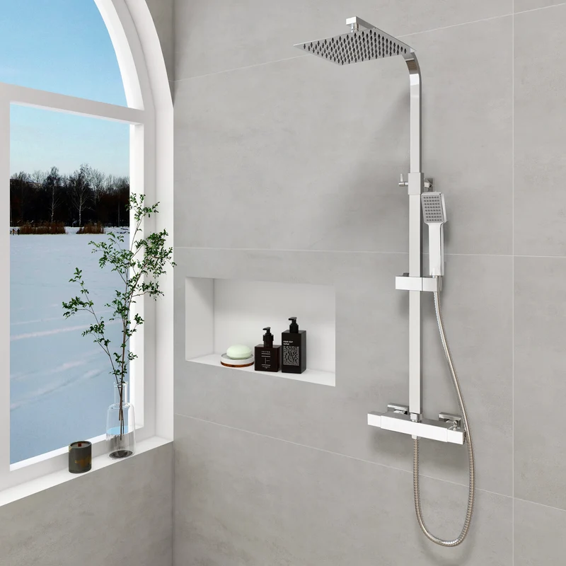 Colonne de Douche thermostatique carré ensemble système de douche