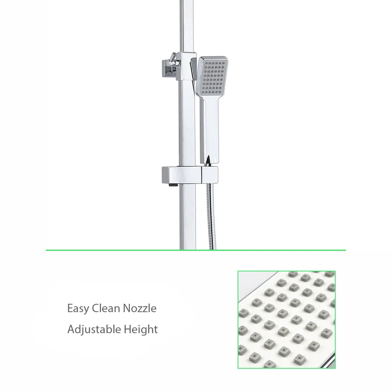 Colonne de Douche thermostatique carré ensemble système de douche