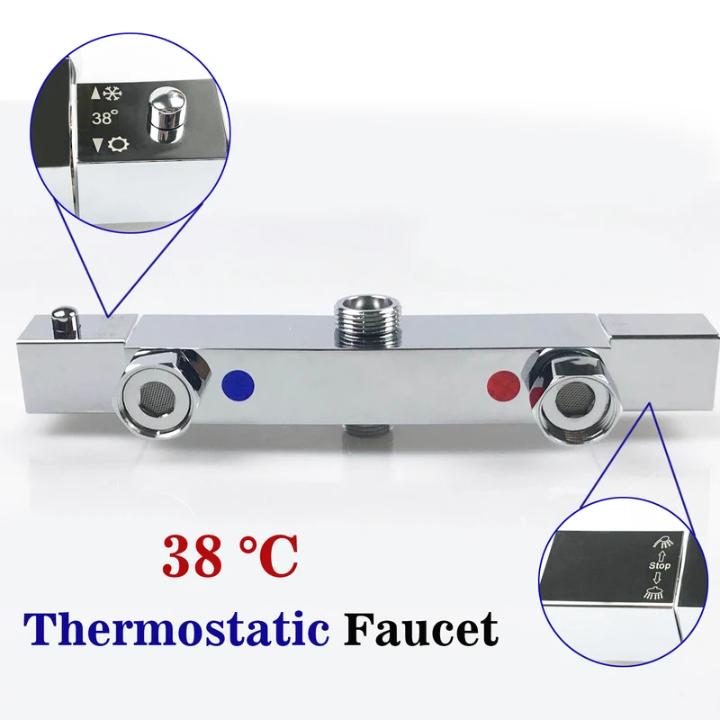 Colonne de Douche thermostatique carré ensemble système de douche