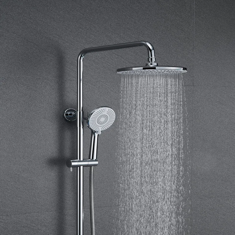 AICA Colonne de Douche Thermostatique Ensemble de Système de Douche Rond d’Averse Avec 3 Jets Douche à Main Réglable en Hauteur