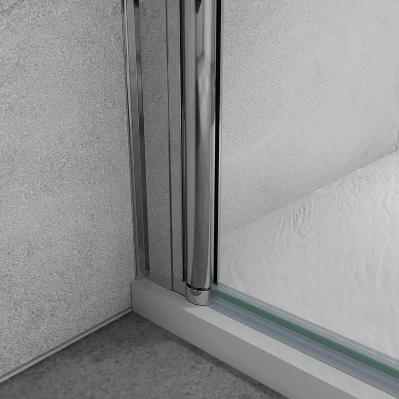 AICA paroi de douche à l'italienne 50-160x200cm avec une barre de fixation, paroi de douche pivotante 45x200cm, verre 8mm securit anticalcaire