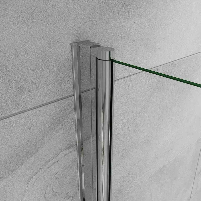 AICA paroi de douche à l'italienne 50-160x200cm avec une barre de fixation, paroi de douche pivotante 45x200cm, verre 8mm securit anticalcaire