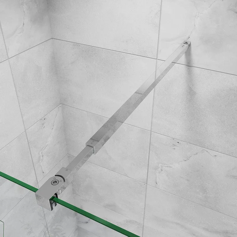 AICA paroi de douche à l'italienne 50-160x200cm avec une barre de fixation, paroi de douche pivotante 45x200cm, verre 8mm securit anticalcaire
