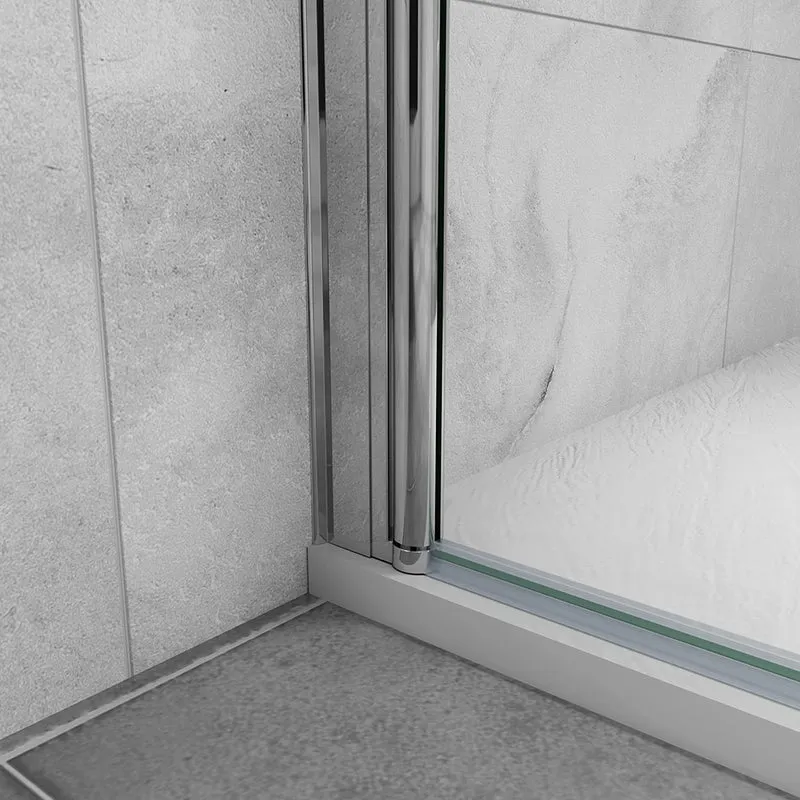 AICA paroi de douche avec retour pivotant 50-160 +40x200cm avec une barre extensible, paroi de douche pivotante 45x200cm, verre 8mm securit anticalcaire