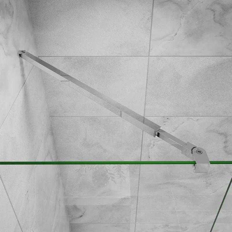 AICA paroi de douche avec retour pivotant 50-160 +40x200cm avec une barre extensible, paroi de douche pivotante 45x200cm, verre 8mm securit anticalcaire