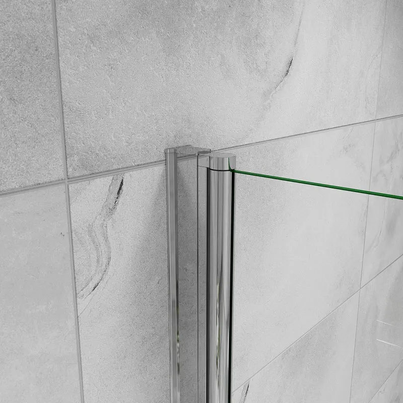AICA paroi de douche à l'italienne pivotante paroi de douche retour pivotant mural en verre anticalcaire, profilé en alu chromé ou Noir mat