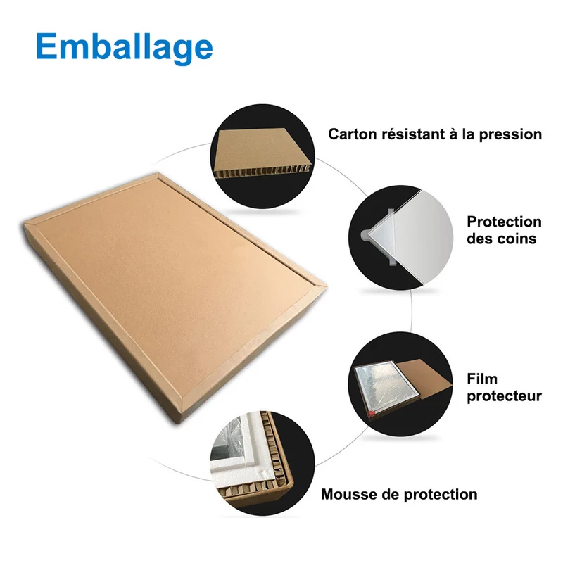 AICA Sanitaire avec Bluetooth+3couleurs LED réglables + anti-buée + Miroir grossissant x 3+Date+Température
