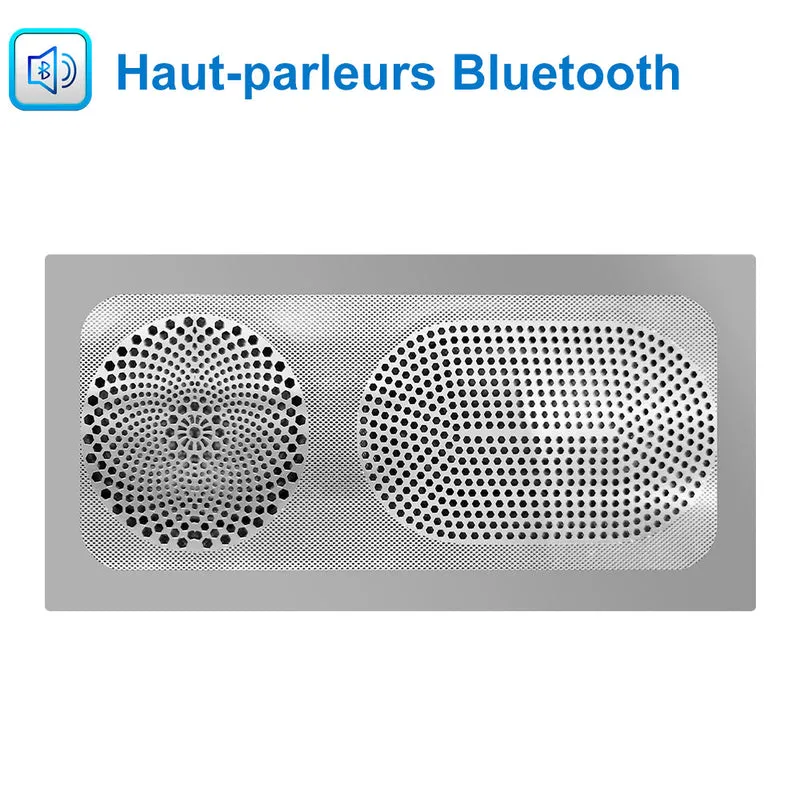 Aica Miroir salle de bain LED avec anti-buée, miroir de luminosité réglable (Horloge+Bluetooth+Date+Température)