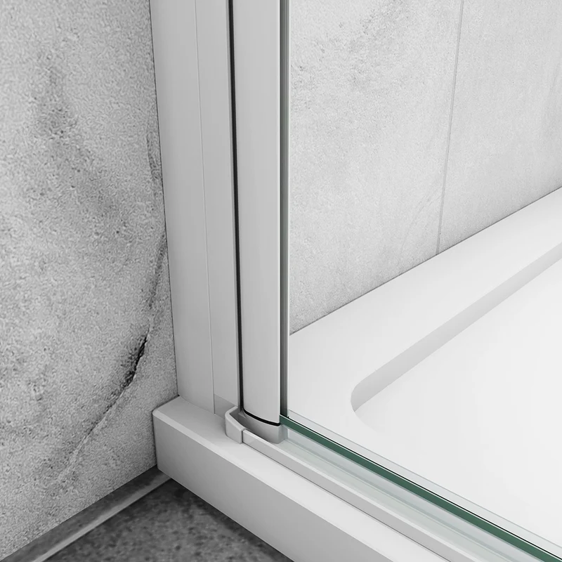 AICA porte de douche battante profilé blanc en 5mm verre anticalcaire porte de douche Hauteur 180cm Installation en niche