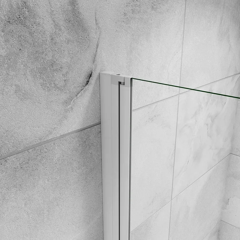 AICA porte de douche battante profilé blanc en 5mm verre anticalcaire porte de douche Hauteur 180cm Installation en niche