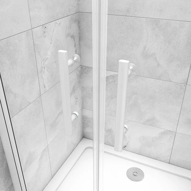 AICA porte de douche battante profilé blanc en 5mm verre anticalcaire porte de douche Hauteur 180cm Installation en niche