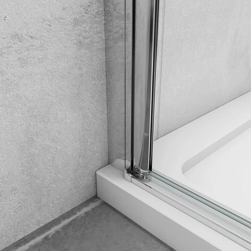Aica porte de douche pivotante 100-160 x185cm ou 195cm porte de douche pliante avec un élément fixe en 6mm verre anticalcaire