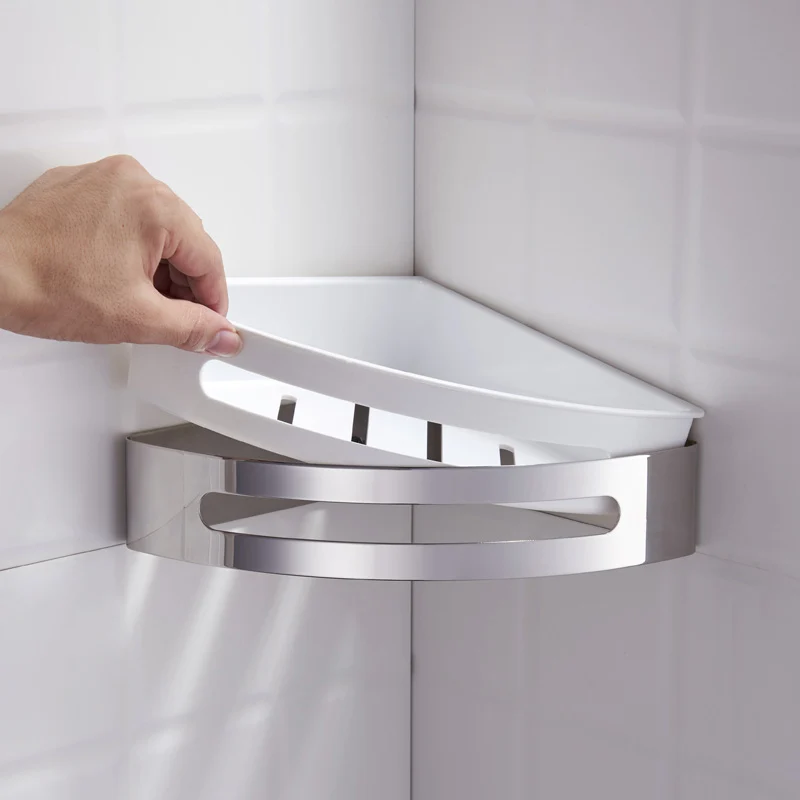 Etagère de douche en acier inoxydable-panier de douche-20.5x20.5x5 panier 1/4 de rond salle de bain