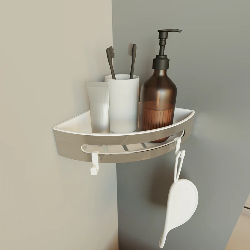 Etagère de douche en acier inoxydable-panier de douche-20.5x20.5x5 panier 1/4 de rond salle de bain