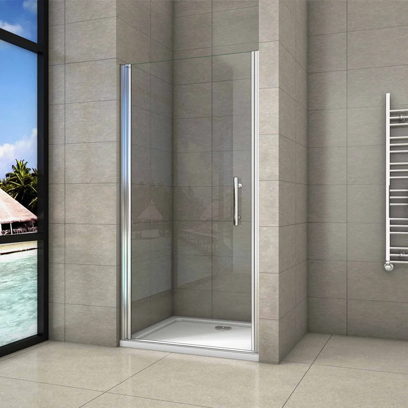 AICA porte de douche pivotante en 6mm verre anticalcaire porte de douche Hauteur 180cm Installation en niche