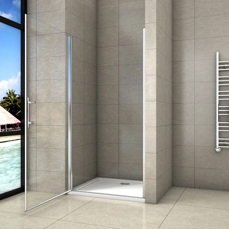 AICA porte de douche pivotante en 6mm verre anticalcaire porte de douche Hauteur 180cm Installation en niche