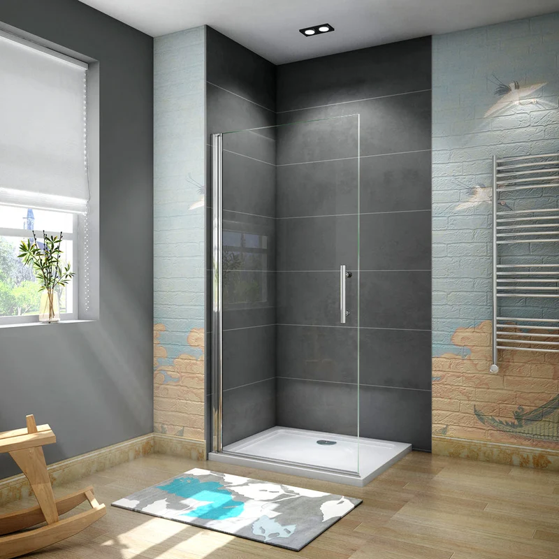 AICA paroi de douche pivotante 65-95 x180cm en 6mm verre anticalcaire paroi de douche Hauteur 180cm