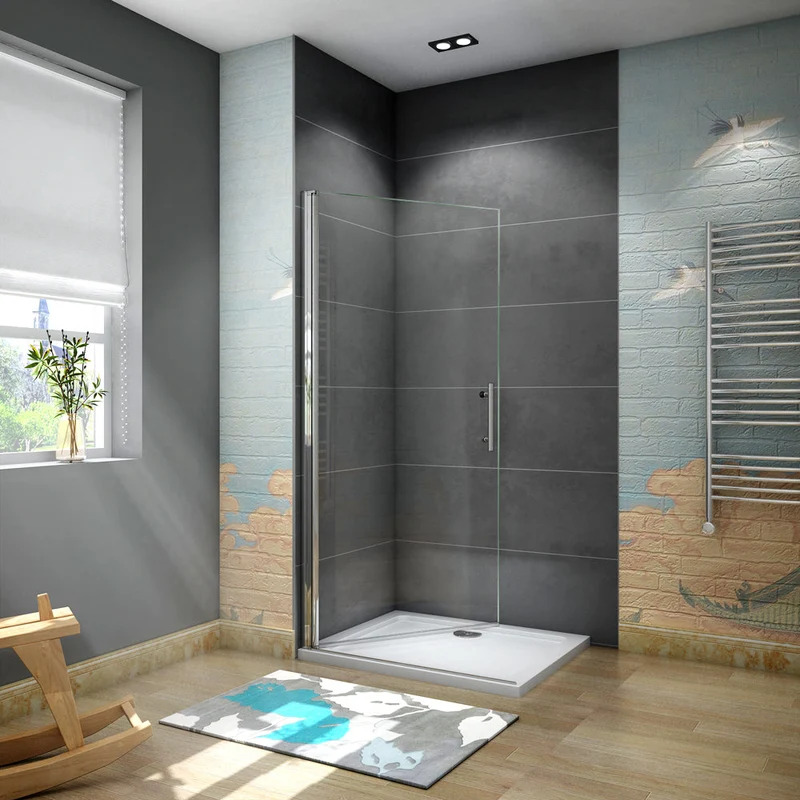 AICA paroi de douche pivotante 65-95 x180cm en 6mm verre anticalcaire paroi de douche Hauteur 180cm
