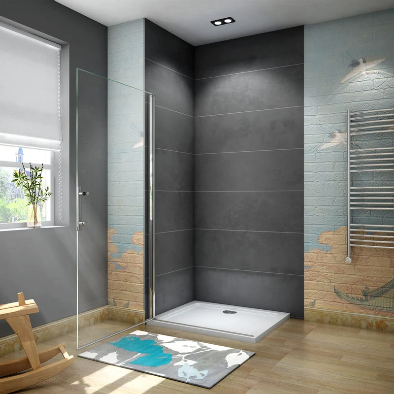 AICA paroi de douche pivotante 65-95 x180cm en 6mm verre anticalcaire paroi de douche Hauteur 180cm