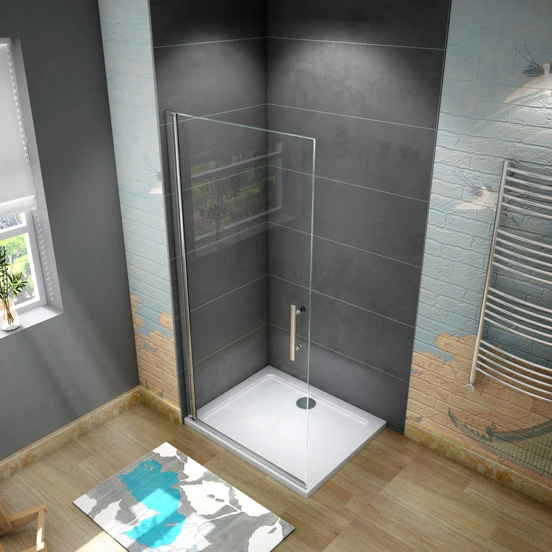 AICA paroi de douche pivotante 65-95 x180cm en 6mm verre anticalcaire paroi de douche Hauteur 180cm