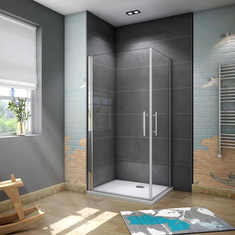 AICA cabine de douche battante Hauteur 180cm verre 6mm anticalcaire