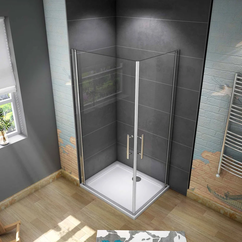 AICA cabine de douche battante Hauteur 180cm verre 6mm anticalcaire
