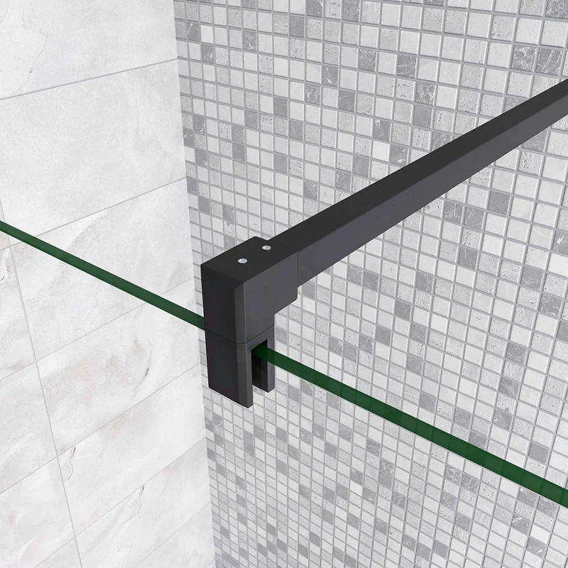 AICA paroi de douche à l'italienne 50-160cm avec un retour pivotant 40cm en 8mm verre anticalcaire avec une barre de stabilisation 90cm