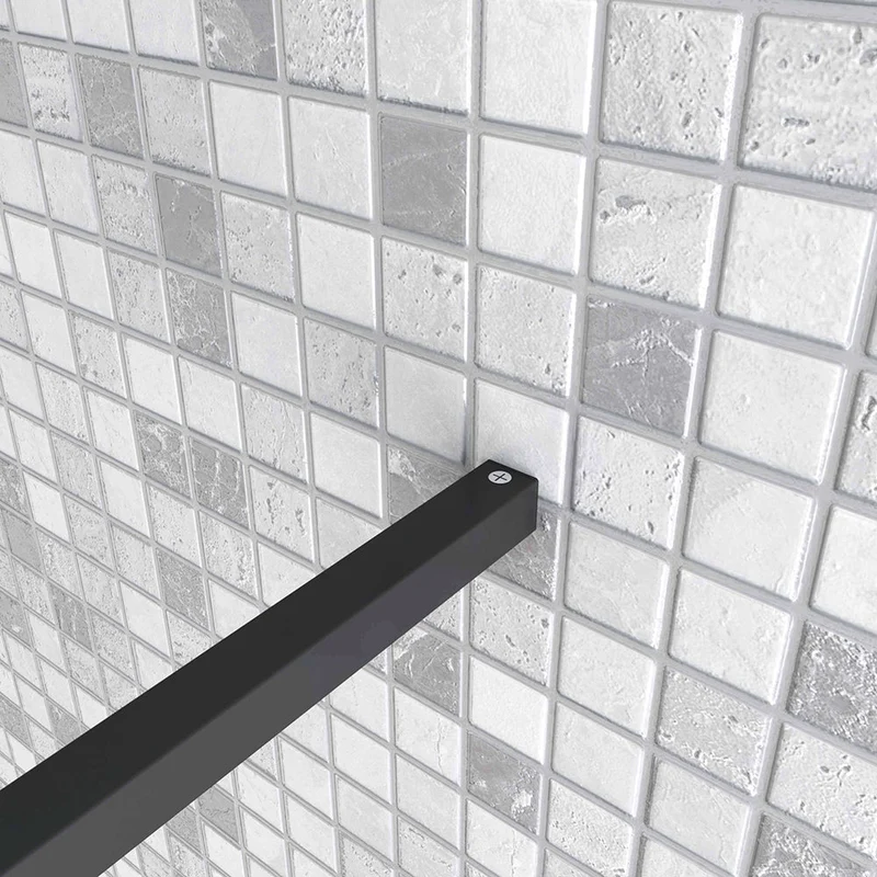 AICA paroi de douche à l'italienne 50-160cm avec un retour pivotant 40cm en 8mm verre anticalcaire avec une barre de stabilisation 90cm