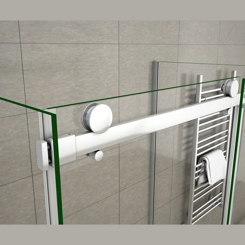 AICA cabine de douche en forme U une porte de douche coulissante avec 2 paroi latérales hauteur:195cm