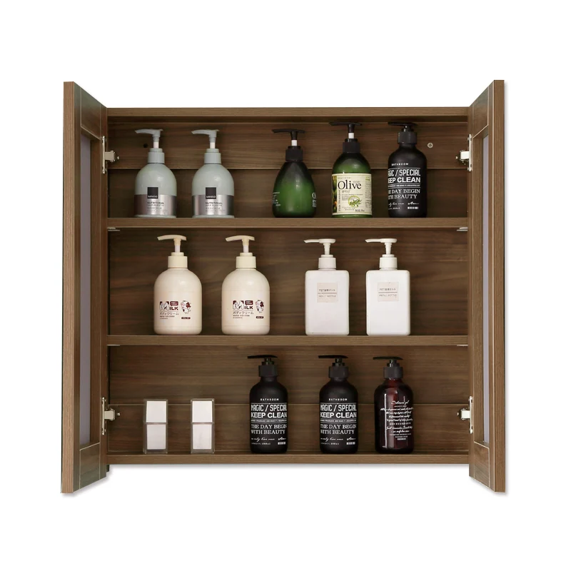 Aica Armoire De Toilette Avec Miroir En Bois Mdf Armoire De Salle De Bain Avec Grand Espace De Stockage 60x13x60cm Blanc/Chêne