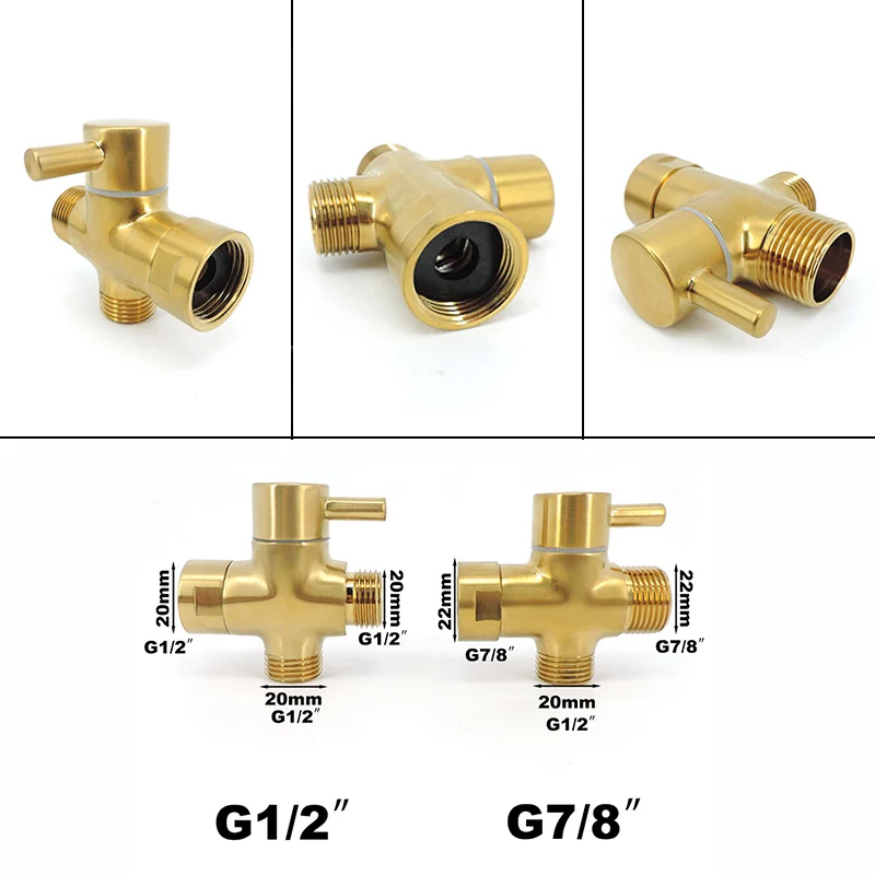 Robinet WC 3 voies doré