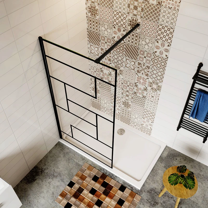 AICA paroi de douche 70-140 x200cm paroi de douche à l'italienne en 8mm verre anticalcaire style moderne avec barre de fixation 140cm