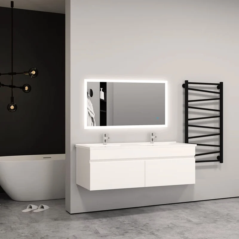 meuble de salle de bain meuble de rangement sous vasque avec lavabo 120cm à suspendre
