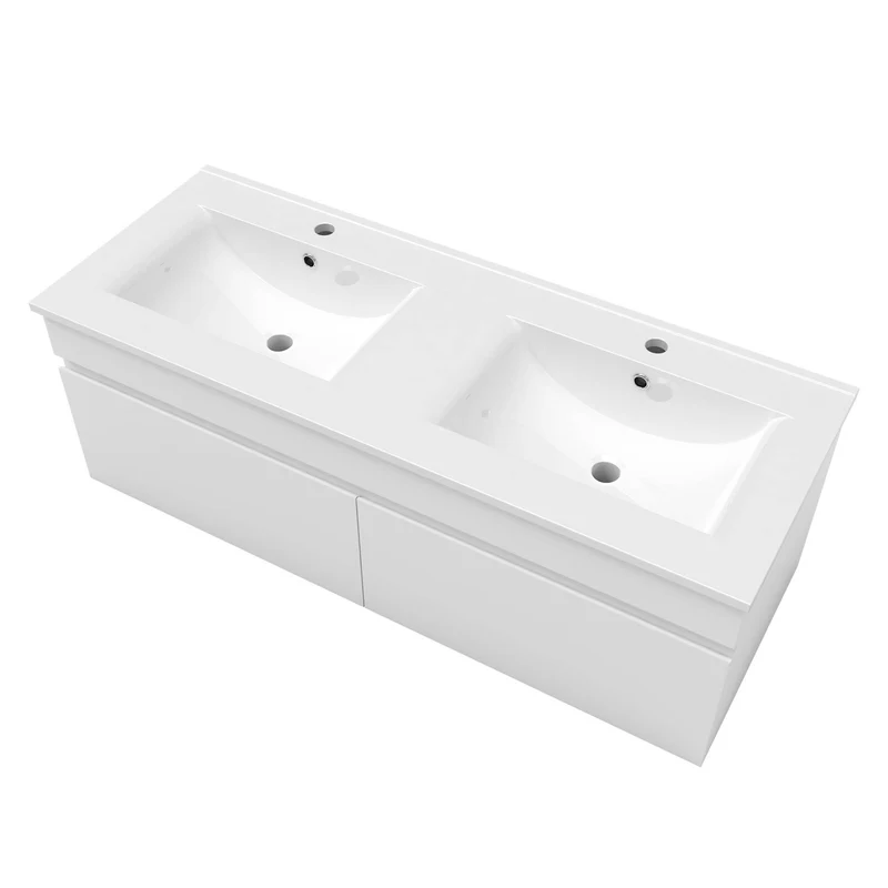 meuble de salle de bain meuble de rangement sous vasque avec lavabo 120cm à suspendre