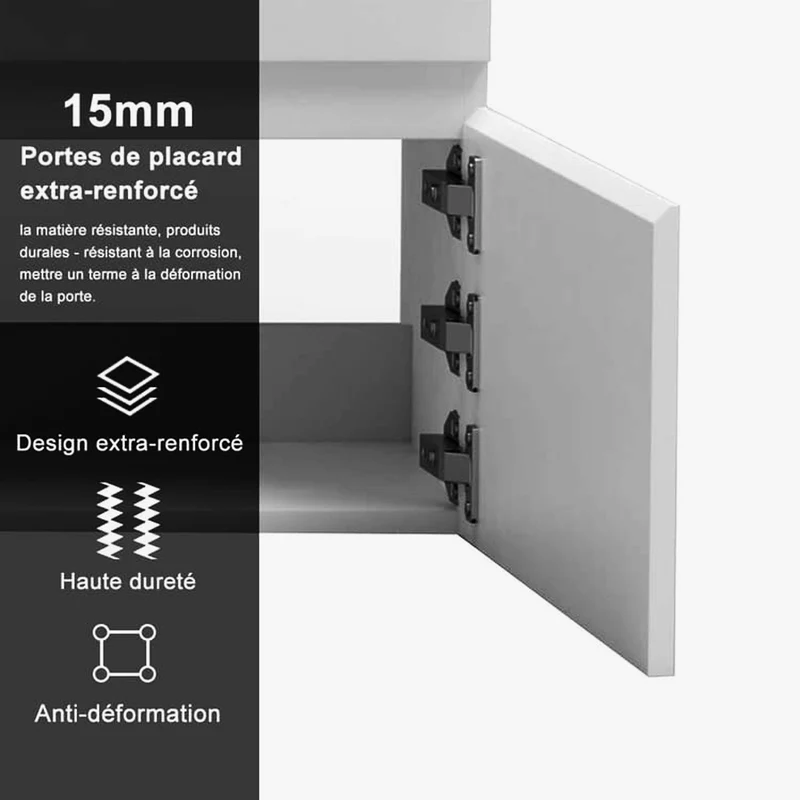 meuble de salle de bain meuble de rangement sous vasque avec lavabo 120cm à suspendre