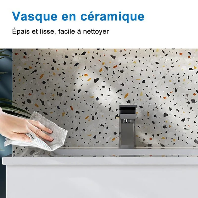 meuble de salle de bain meuble de rangement sous vasque avec lavabo 120cm à suspendre