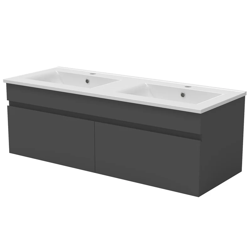 meuble de salle de bain meuble de rangement sous vasque avec lavabo 120cm à suspendre