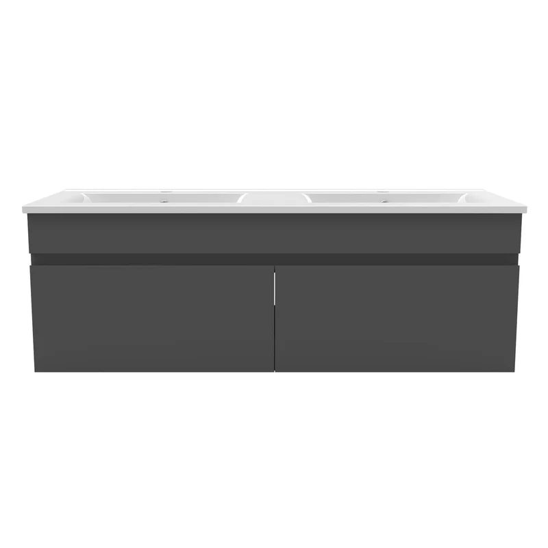 meuble de salle de bain meuble de rangement sous vasque avec lavabo 120cm à suspendre