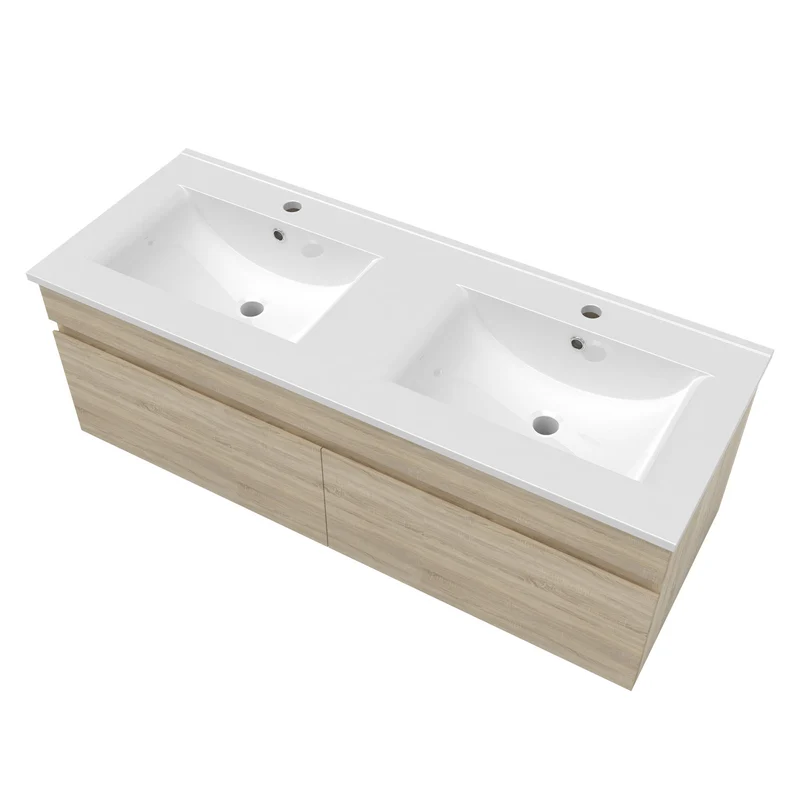 meuble de salle de bain meuble de rangement sous vasque avec lavabo 120cm à suspendre