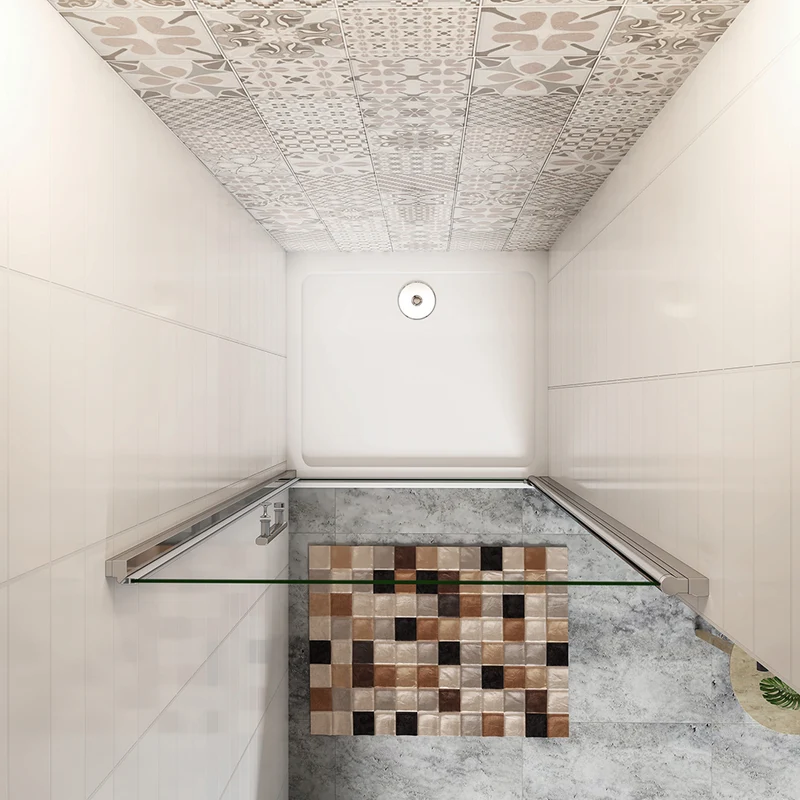 AICA porte de douche pivotante 80-100cm avec un receveur de douche