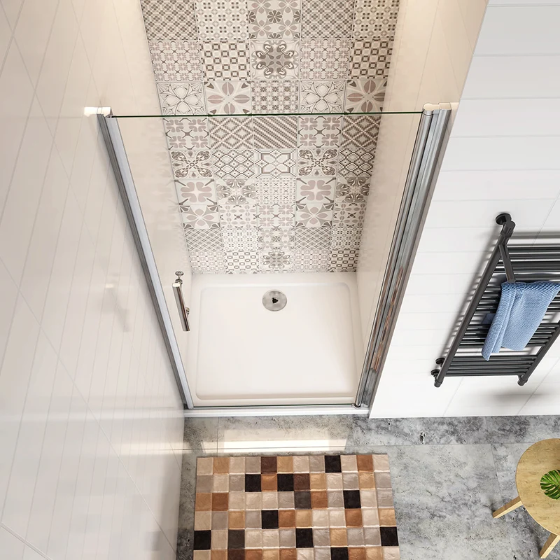 AICA porte de douche pivotante 80-100cm avec un receveur de douche