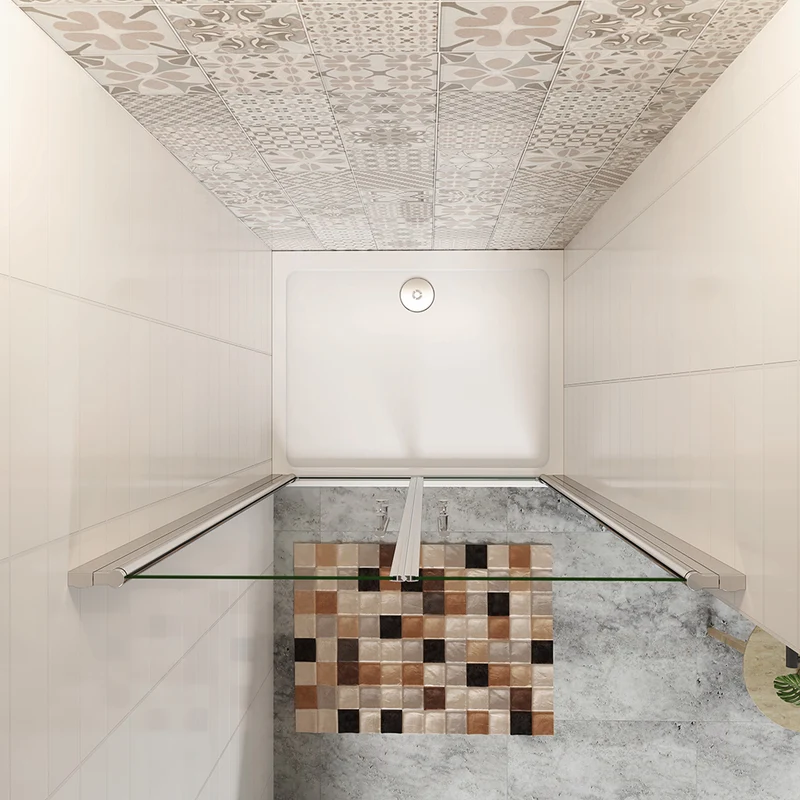 AICA porte de douche battante 80-120cm en verre anticalcaire avec un receveur de douche