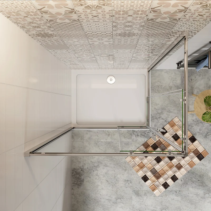 AICA cabine de douche coulissante 185 ou 195cm avec un receveur de douche