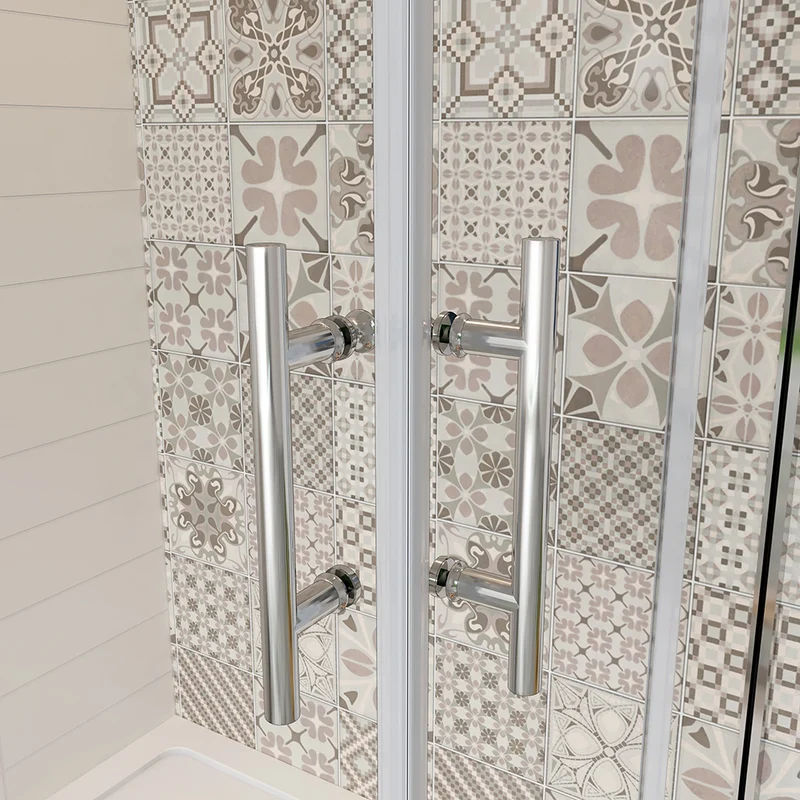 AICA cabine de douche coulissante 185 ou 195cm avec un receveur de douche