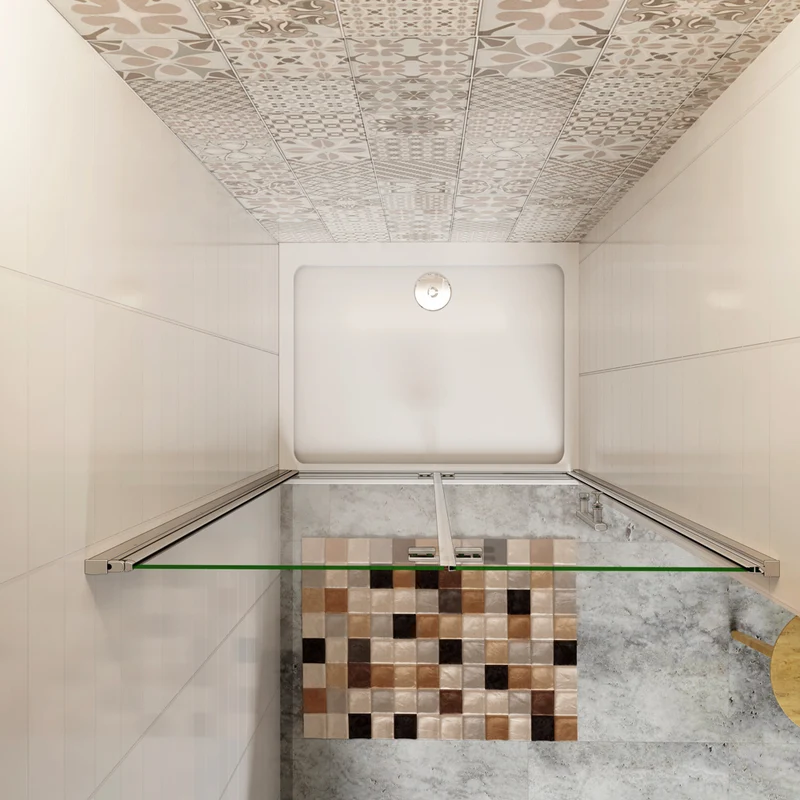 AICA porte de douche pliante 185 ou 195cm avec un receveur de douche